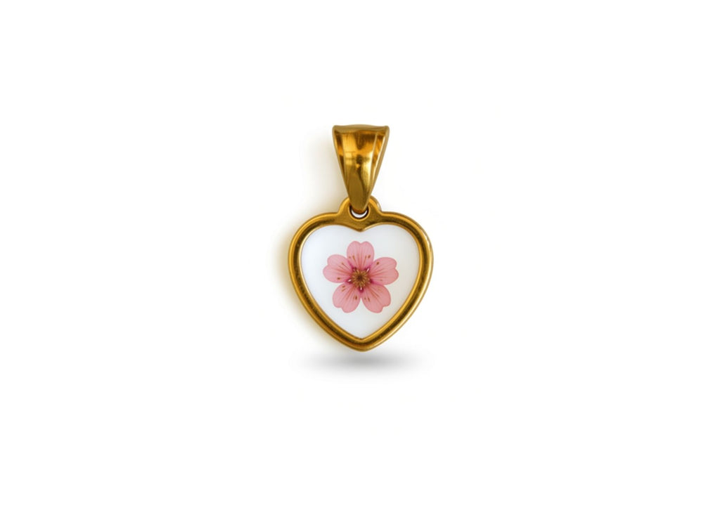 Ciondolo cuore fiorito