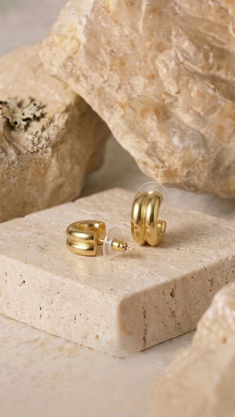 Orecchini double Hoops Mini Bombati