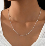 Collana con perline argento